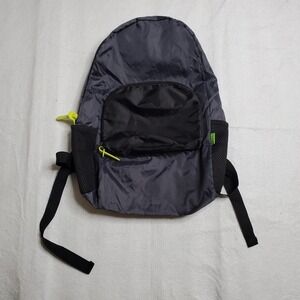 Fitkicks Unisex Packable Backpack Gray Lightweight Neon Accents